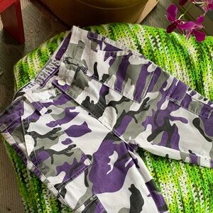 Purple and Gray Camouflage Cargo Pants